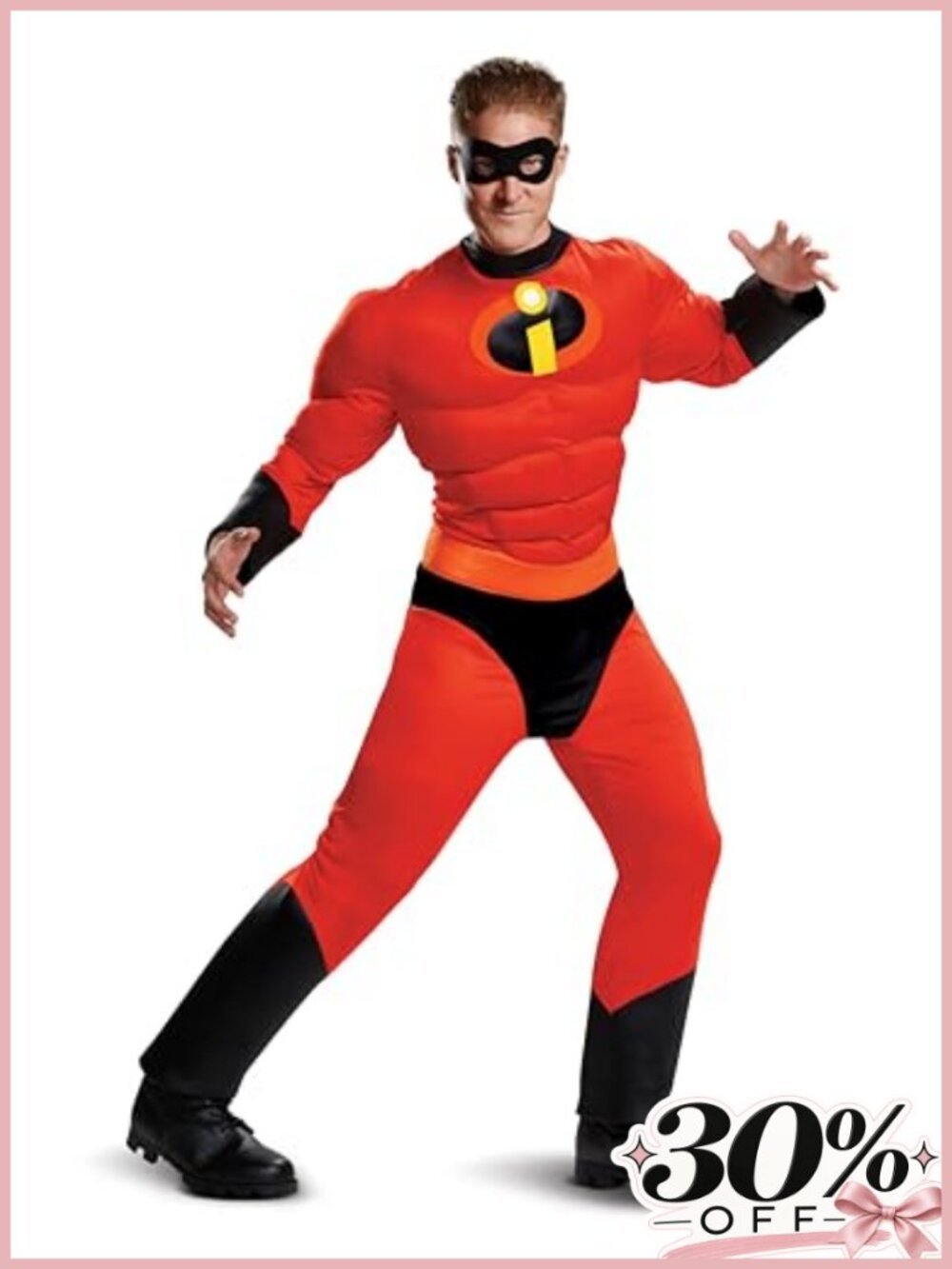 Disguise Mr. Incredible Deluxe Muscle Costume Adult Unisex Polyester